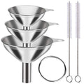 Classic Metal Stainless Steel Funnel, Large Medium Small Funnel Kit