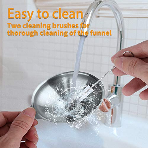 Classic Metal Stainless Steel Funnel, Large Medium Small Funnel Kit