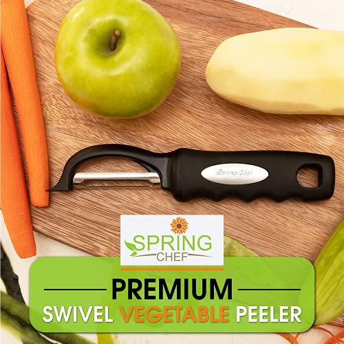 Smart Home Spring Chef top-tier Swivel Vegetable Peeler, Soft Grip Collection