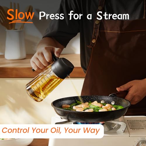 TrendPlain 16oz/470ml Glass Olive Oil Sprayer for Cooking – for Daily Use